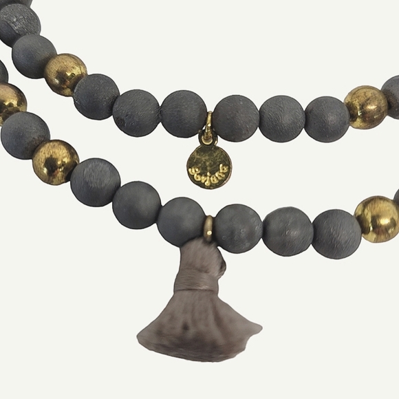 Gorjana Hannah Druzy Quartz Stones Tassel Wrap Bracelet or wear as a necklace - Picture 2 of 3